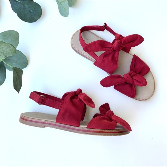 Zara Other - Zara Girls Red Bow Sandals Size 32